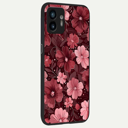  Flower Blush Bloom back cover For Nothing Phone 2 slim fit glass case with vibrant aesthetic design