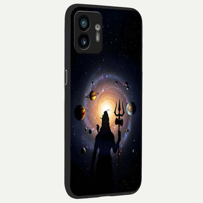  Galactic Shiva Vision back cover For Nothing Phone 2 slim fit glass case with vibrant aesthetic design