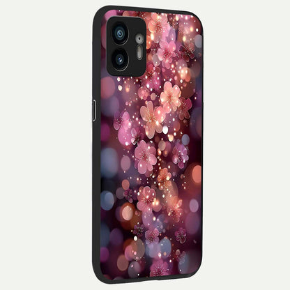  Glowing Petal Bliss back cover For Nothing Phone 2 slim fit glass case with vibrant aesthetic design