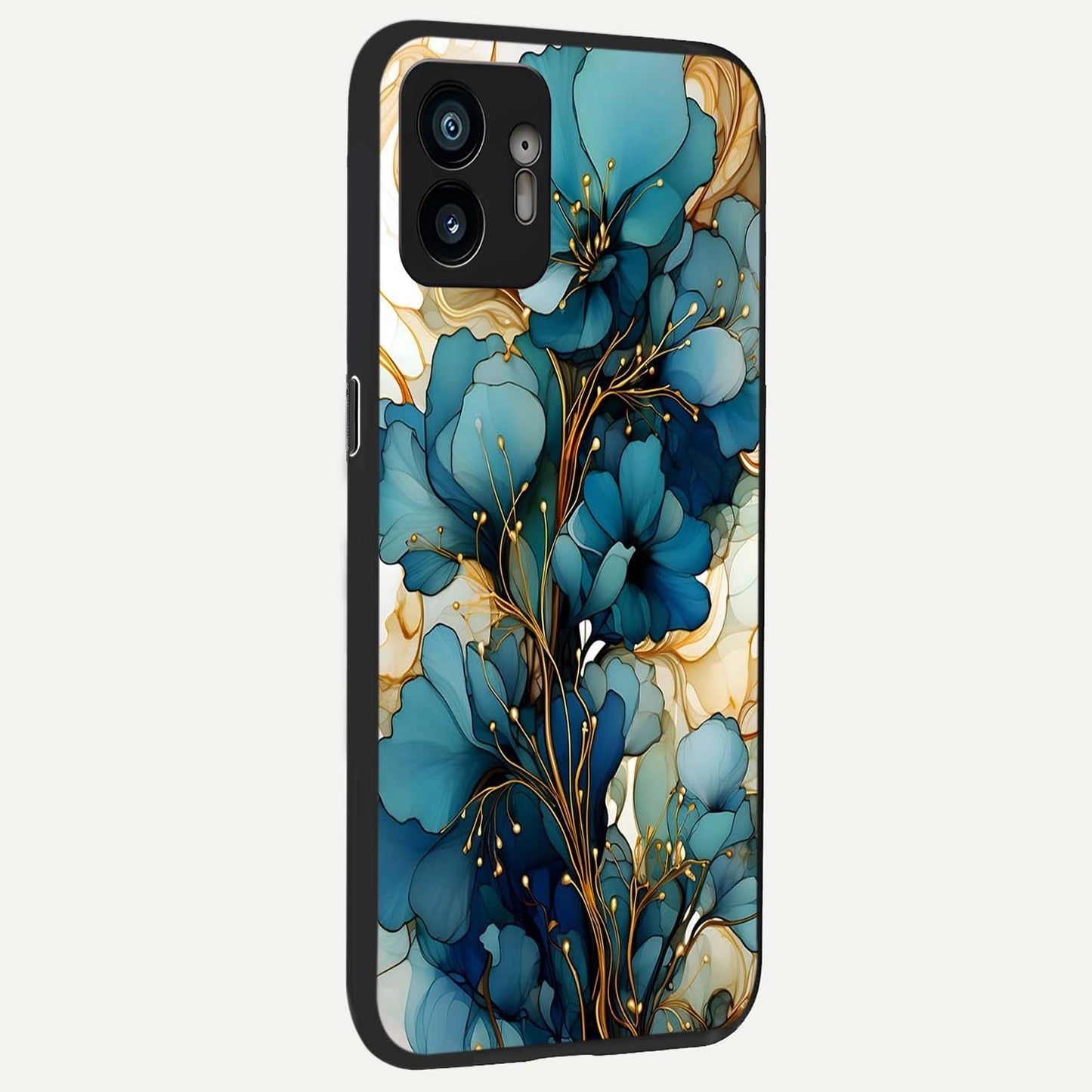  Golden Bloom Symphony back cover For Nothing Phone 2 slim fit glass case with vibrant aesthetic design