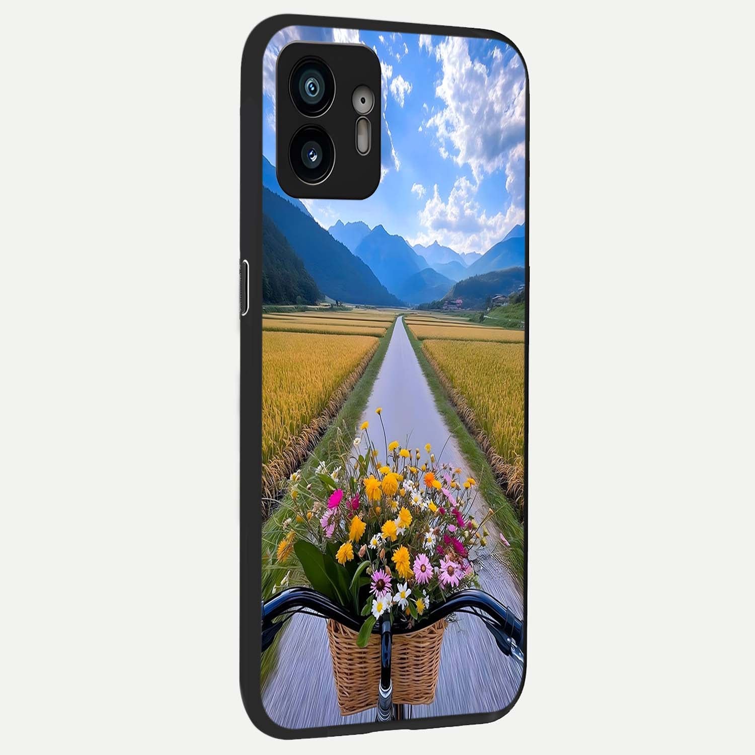  Golden Field Journey back cover For Nothing Phone 2 slim fit glass case with vibrant aesthetic design
