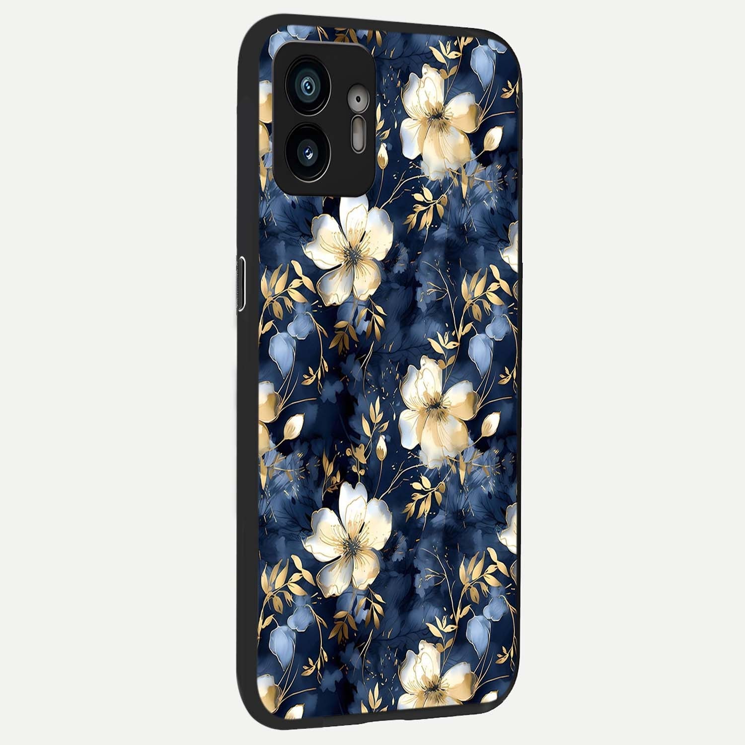 Golden Midnight Bloom back cover For Nothing Phone 2 slim fit glass case with vibrant aesthetic design