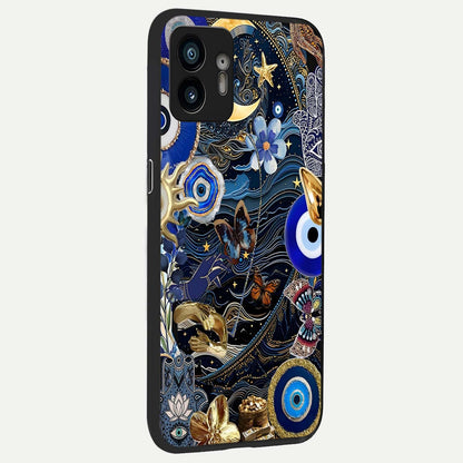  Golden Moon Magic back cover For Nothing Phone 2 slim fit glass case with vibrant aesthetic design