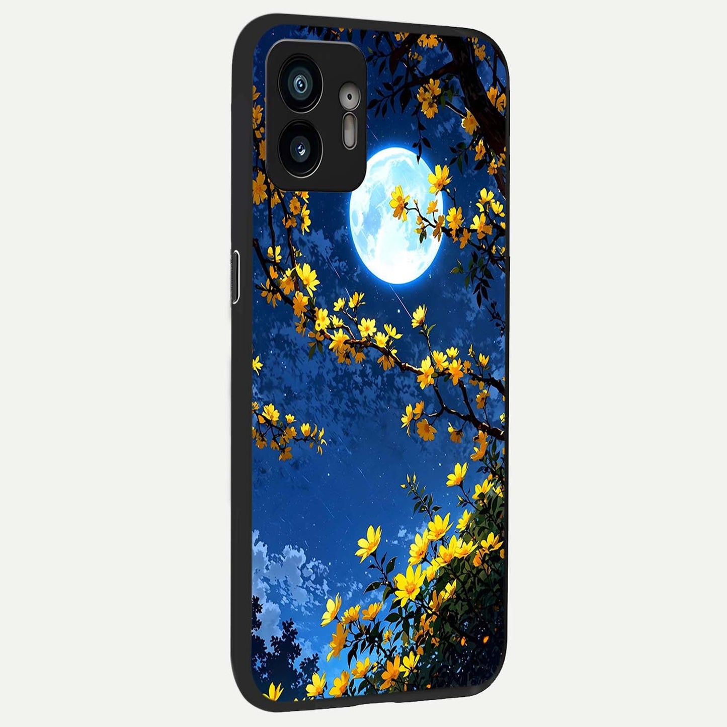  Golden Night Glow back cover For Nothing Phone 2 slim fit glass case with vibrant aesthetic design