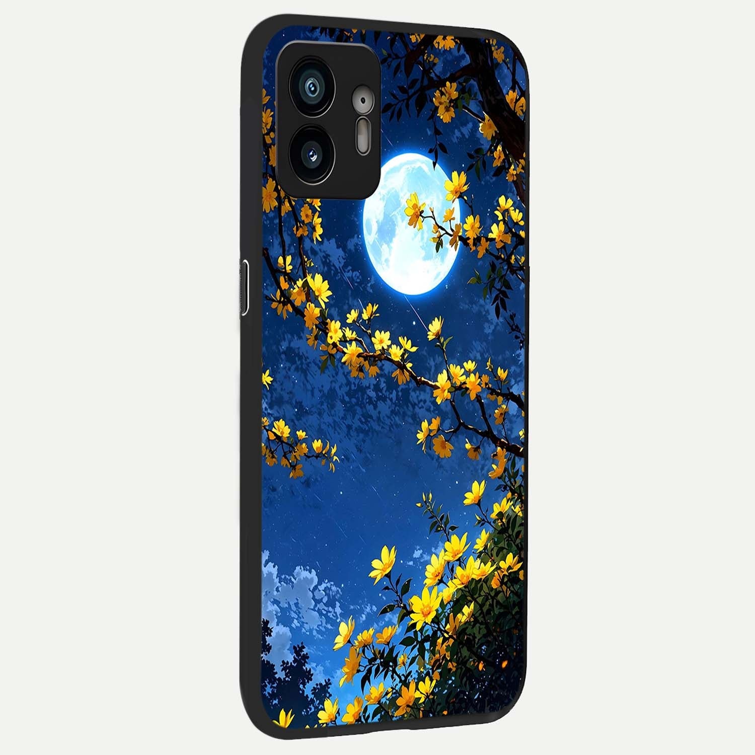  Golden Night Glow back cover For Nothing Phone 2 slim fit glass case with vibrant aesthetic design