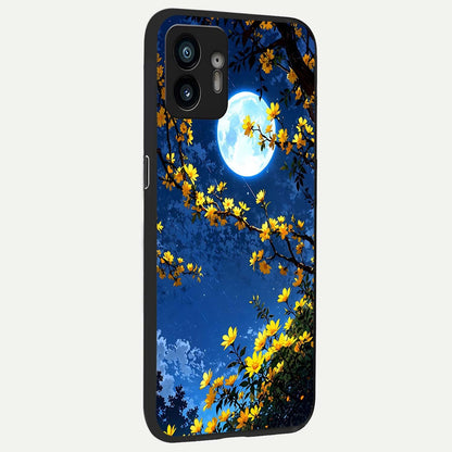  Golden Night Glow back cover For Nothing Phone 2 slim fit glass case with vibrant aesthetic design