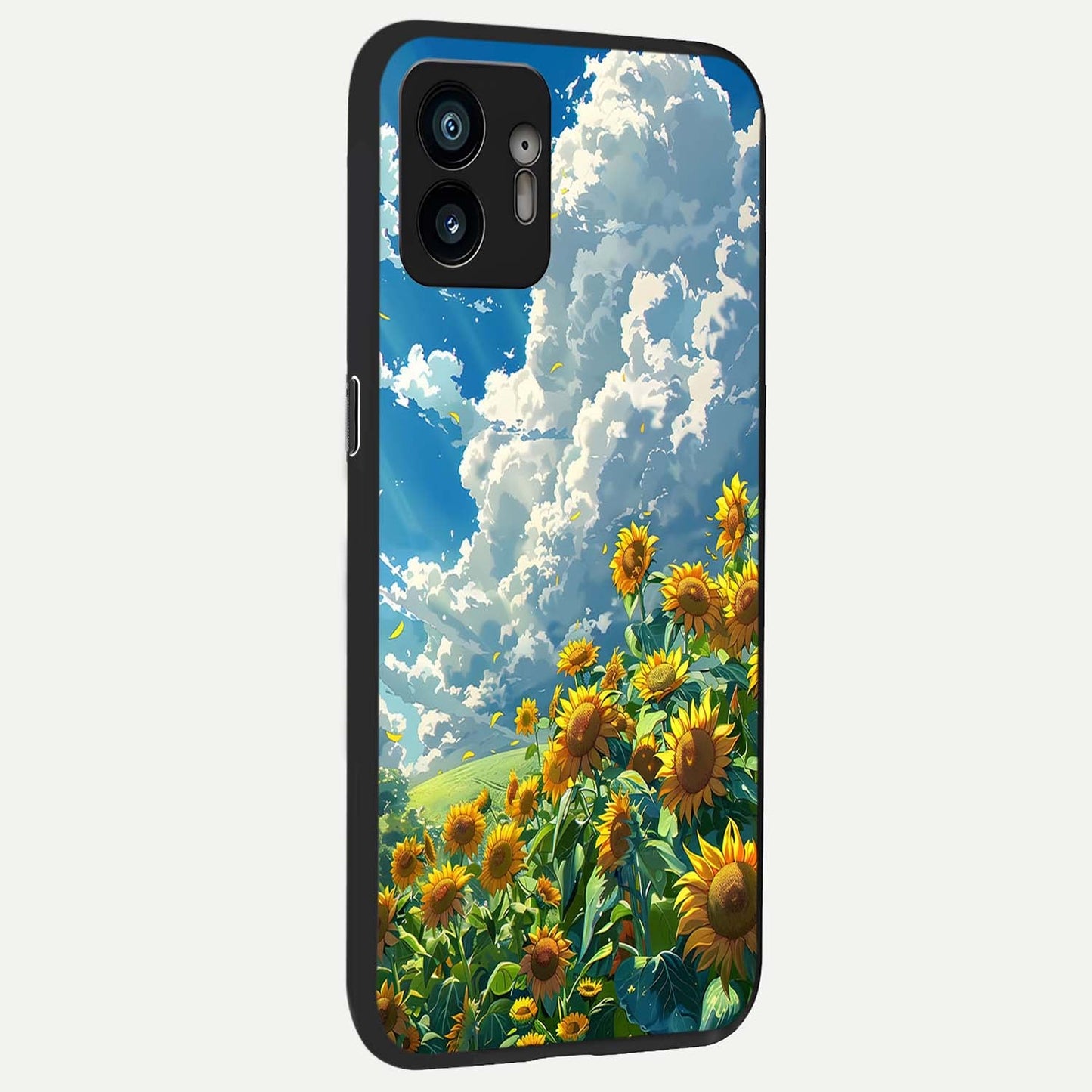  Golden Sun Glory back cover For Nothing Phone 2 slim fit glass case with vibrant aesthetic design