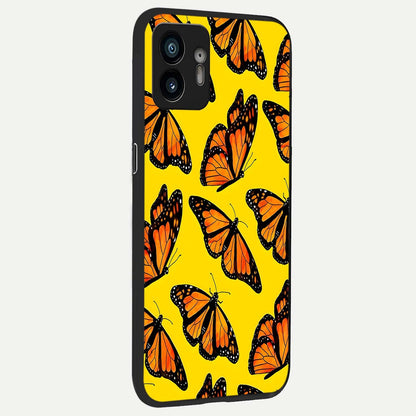  Golden Wing Flight back cover For Nothing Phone 2 slim fit glass case with vibrant aesthetic design