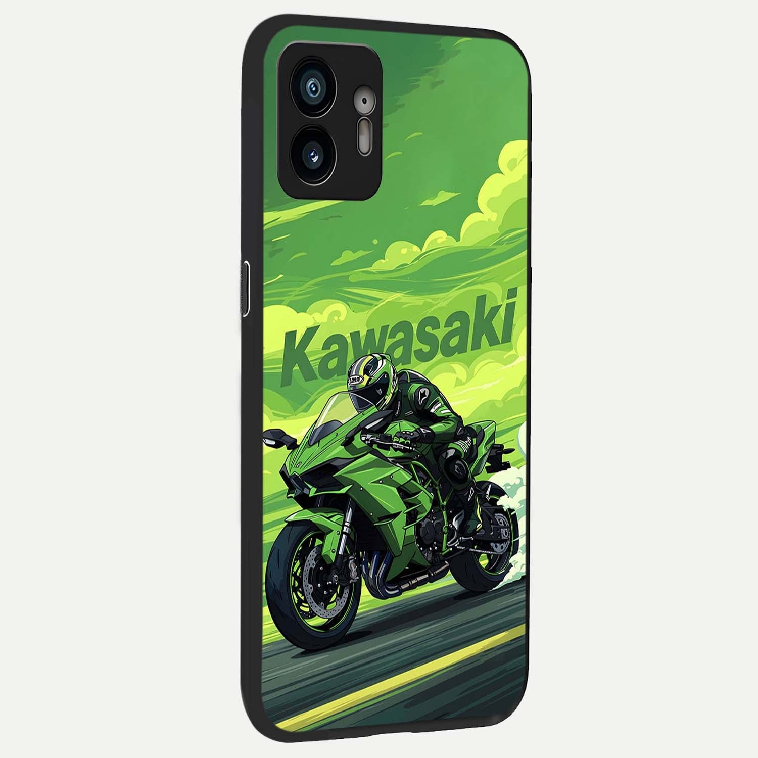  Green Moon Energy back cover For Nothing Phone 2 slim fit glass case with vibrant aesthetic design