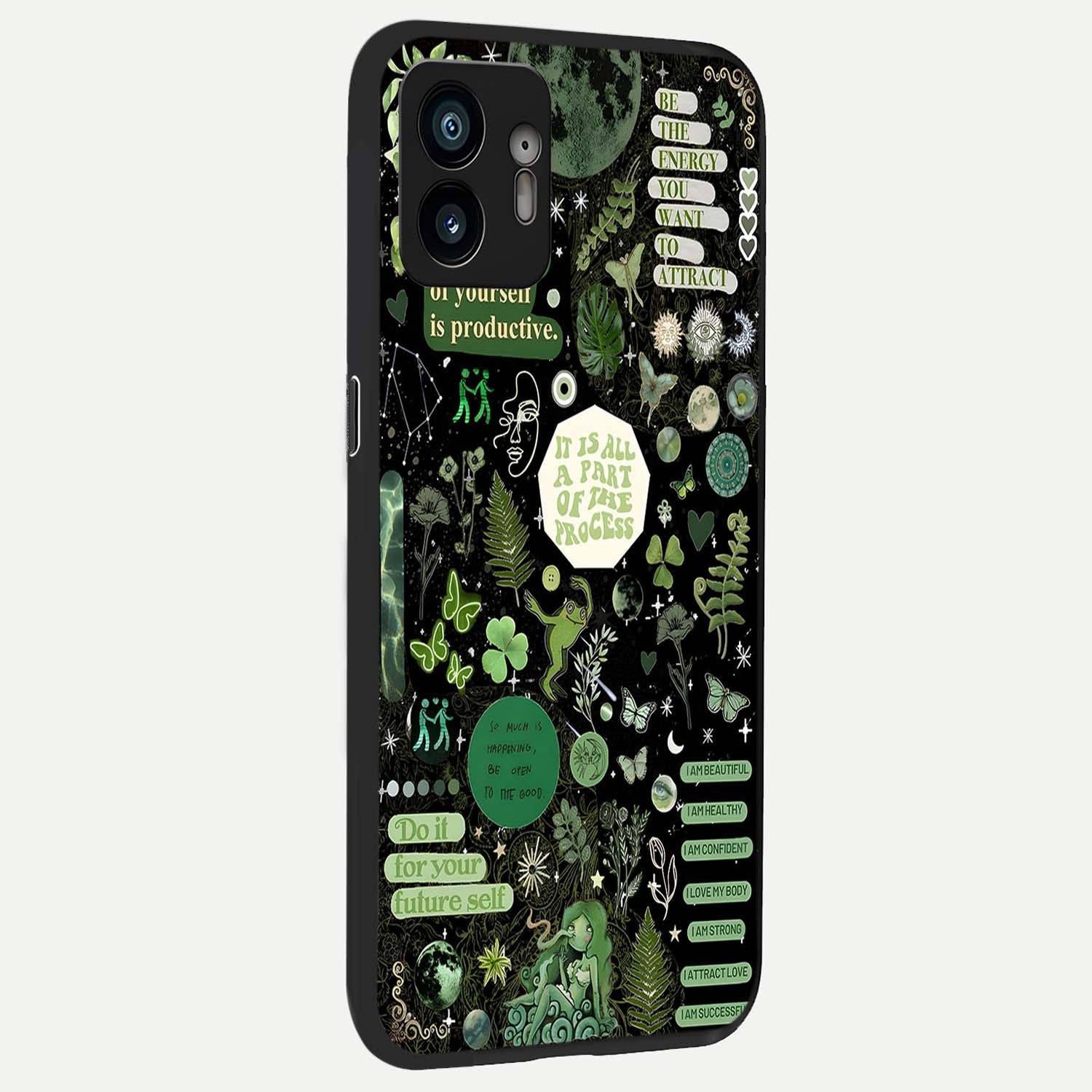  Green Lemon back cover For Nothing Phone 2 slim fit glass case with vibrant aesthetic design