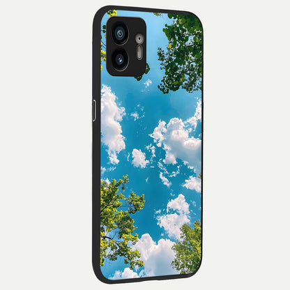  Green Mandala Pattern back cover For Nothing Phone 2 slim fit glass case with vibrant aesthetic design
