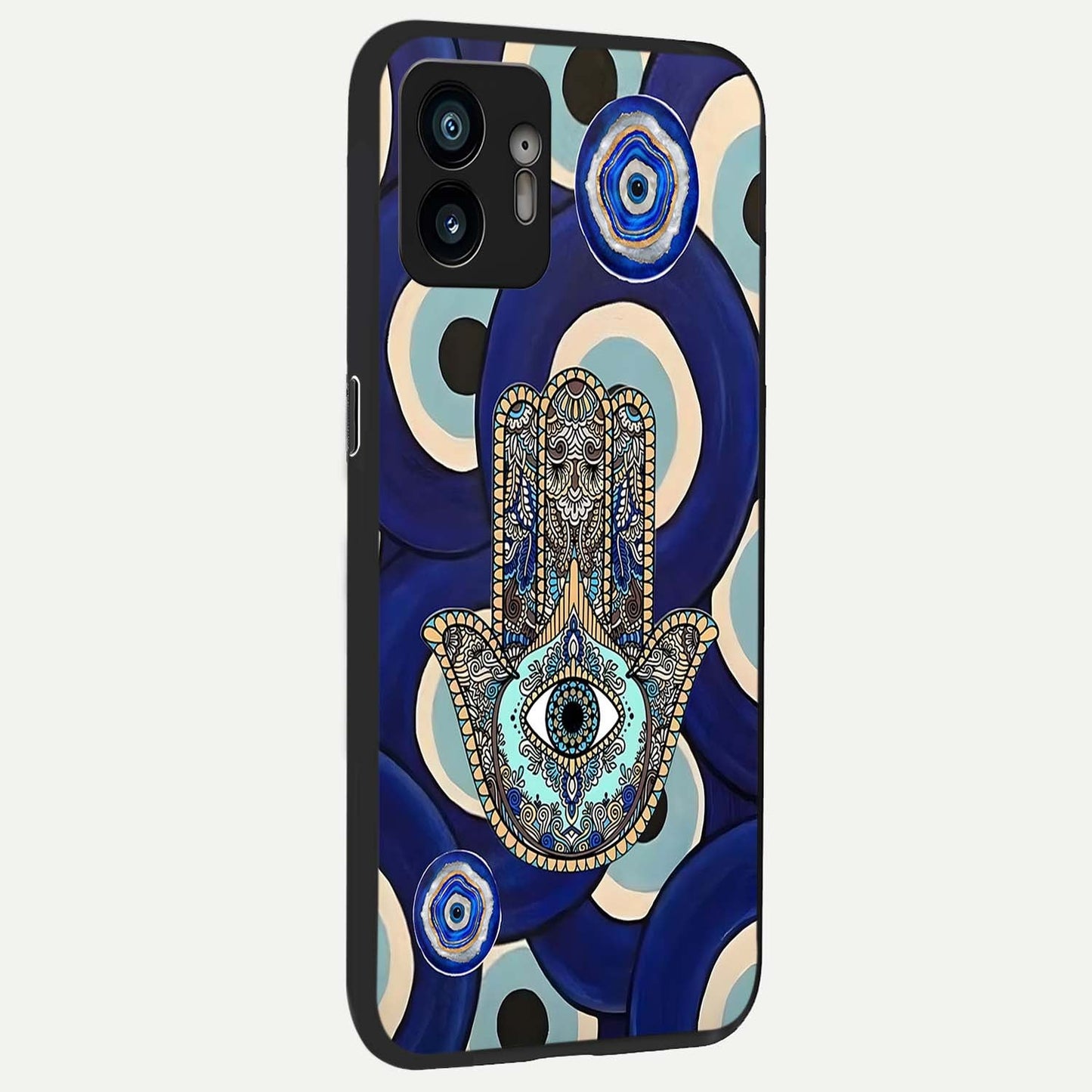  Hamsa Divine Guard back cover For Nothing Phone 2 slim fit glass case with vibrant aesthetic design