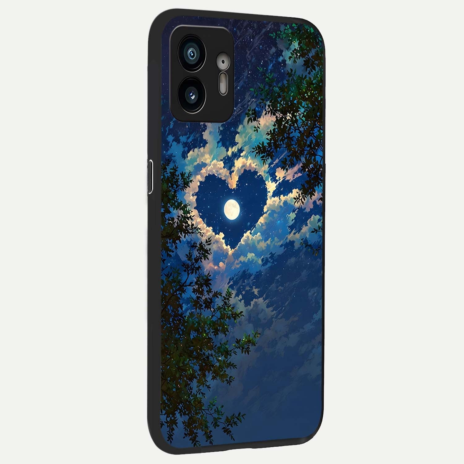  Heart With Moon Sky back cover For Nothing Phone 2 slim fit glass case with vibrant aesthetic design