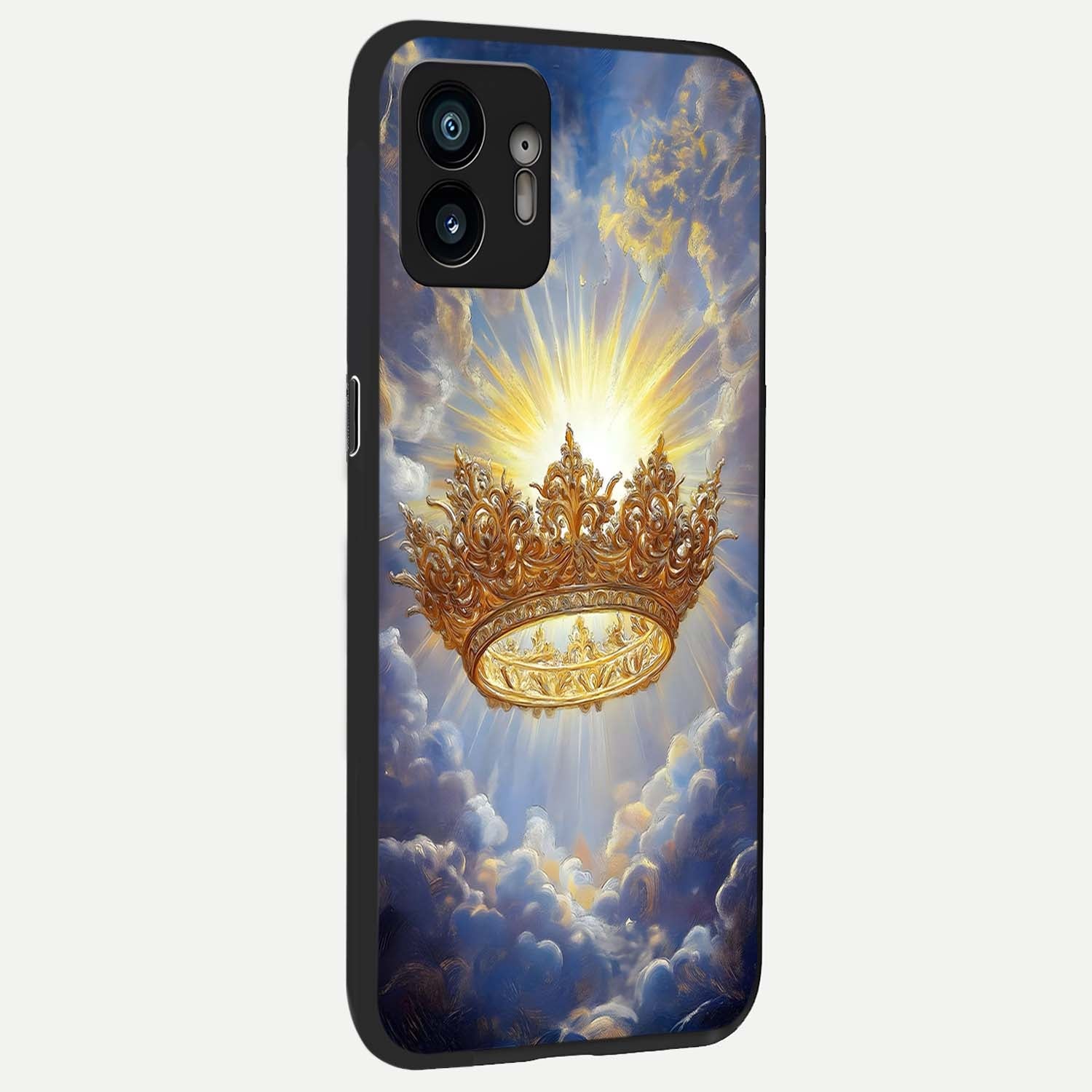  Heavenly Crown Light back cover For Nothing Phone 2 slim fit glass case with vibrant aesthetic design