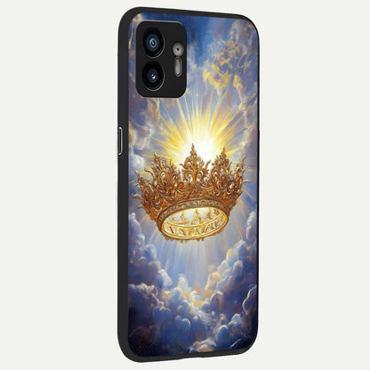  Heavenly Crown Light back cover For Nothing Phone 2 slim fit glass case with vibrant aesthetic design