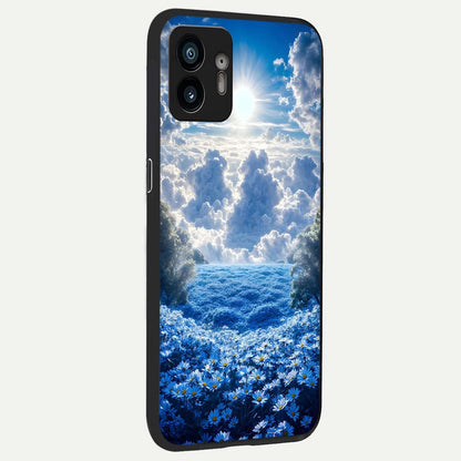 Heavenly Daisy Horizon back cover For Nothing Phone 2 slim fit glass case with vibrant aesthetic design
