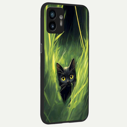  Hidden Cat Whisper back cover For Nothing Phone 2 slim fit glass case with vibrant aesthetic design