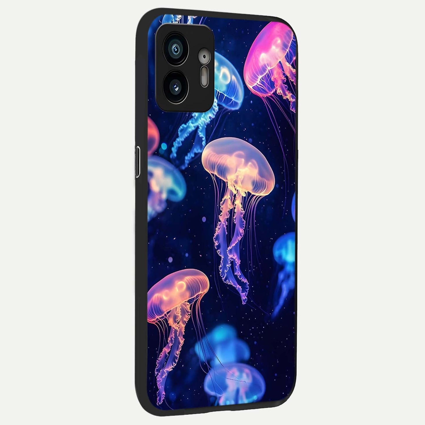  Jellyfish Pattern back cover For Nothing Phone 2 slim fit glass case with vibrant aesthetic design