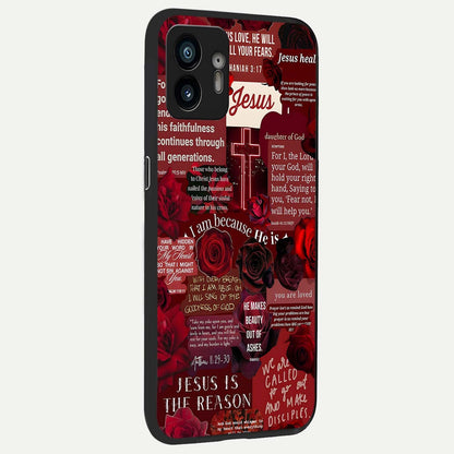  Jesus Love Heals back cover For Nothing Phone 2 slim fit glass case with vibrant aesthetic design