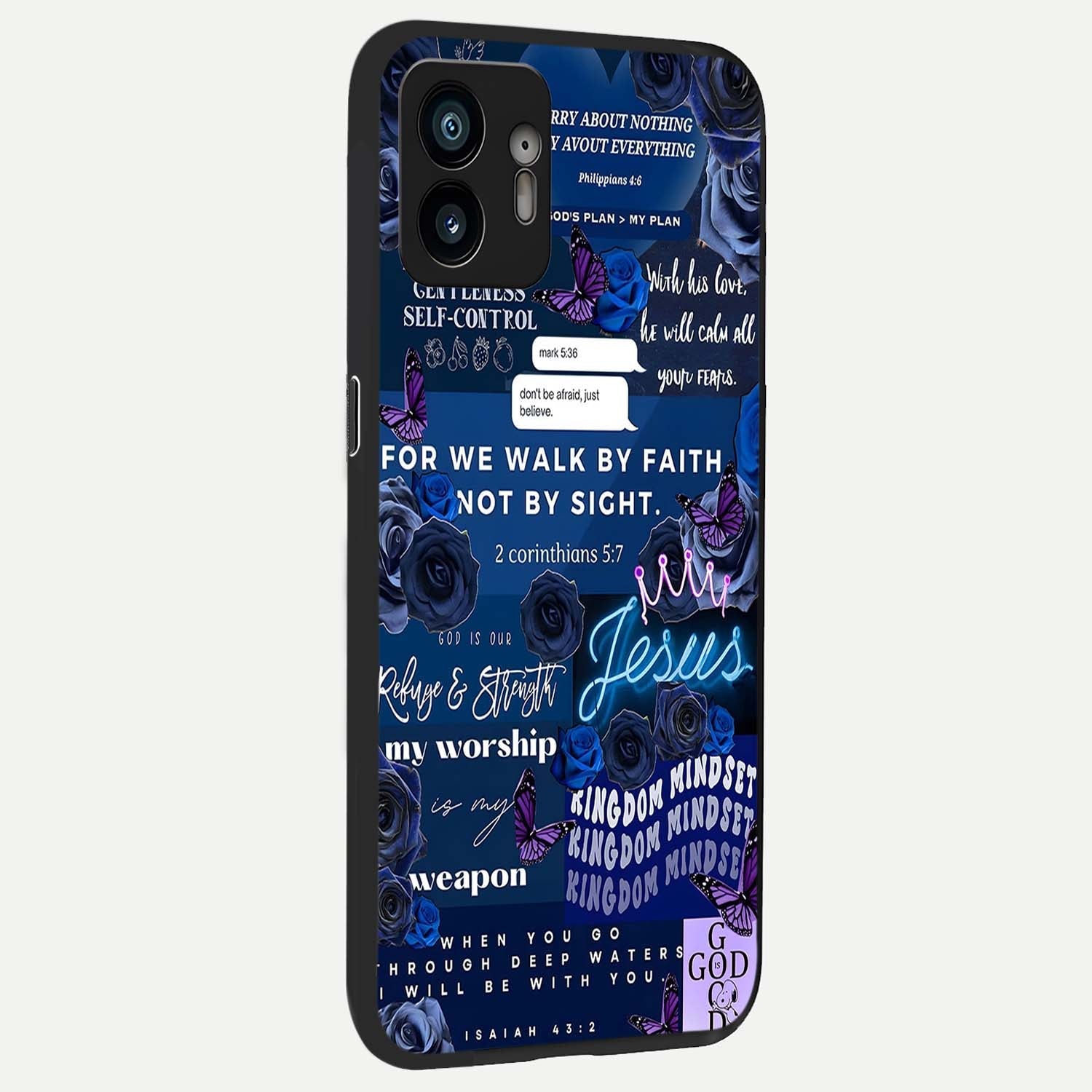  Kingdom Faith Glow back cover For Nothing Phone 2 slim fit glass case with vibrant aesthetic design