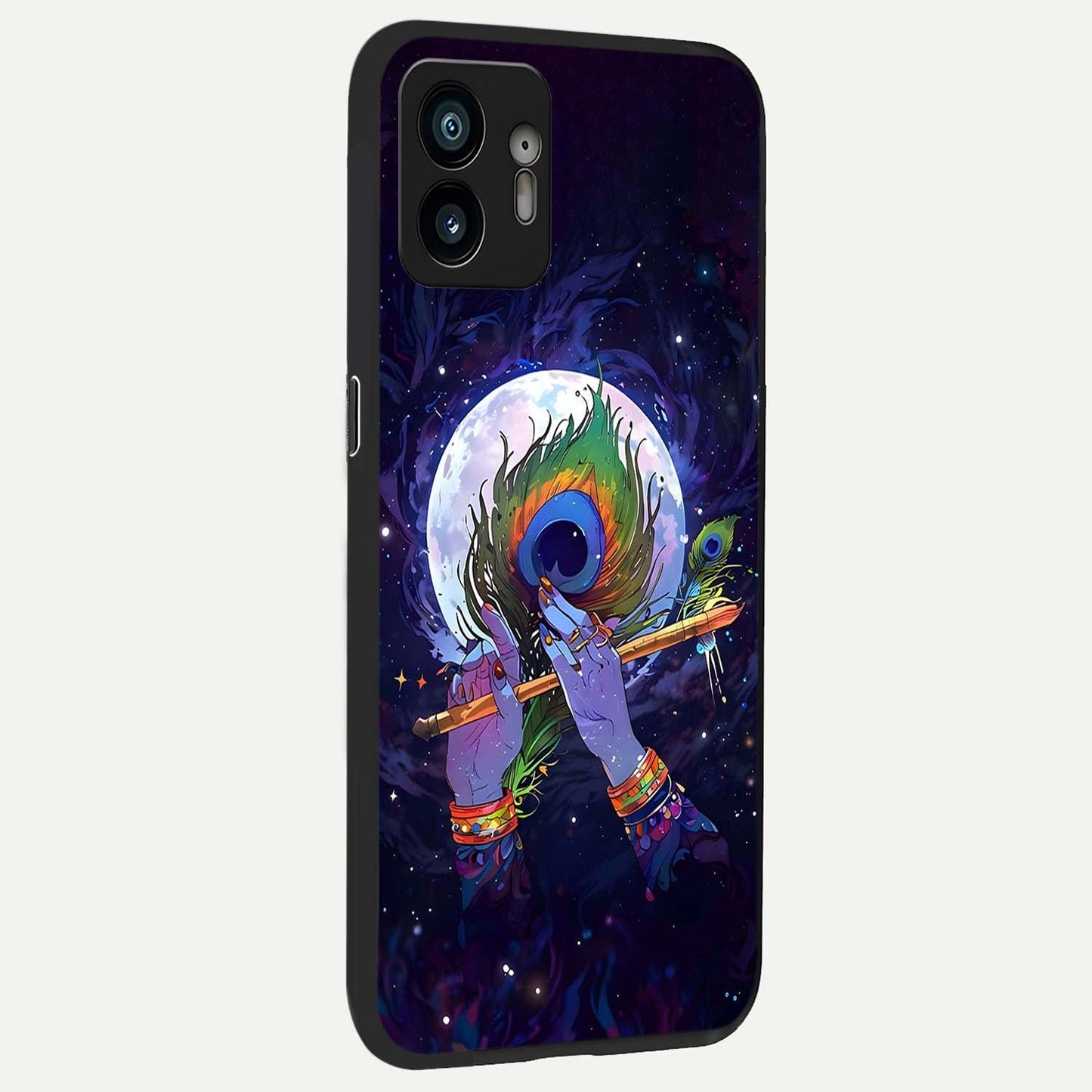  Krishna Hands Art back cover For Nothing Phone 2 slim fit glass case with vibrant aesthetic design
