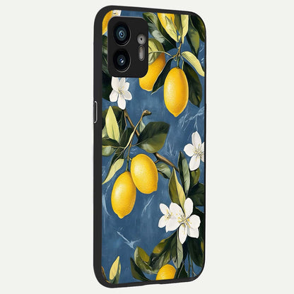  Lemon Dream Garden back cover For Nothing Phone 2 slim fit glass case with vibrant aesthetic design