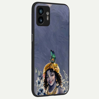  Lord Krishna back cover For Nothing Phone 2 slim fit glass case with vibrant aesthetic design