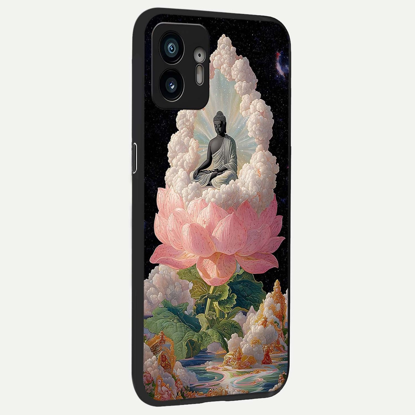  Lotus Divine Peace back cover For Nothing Phone 2 slim fit glass case with vibrant aesthetic design