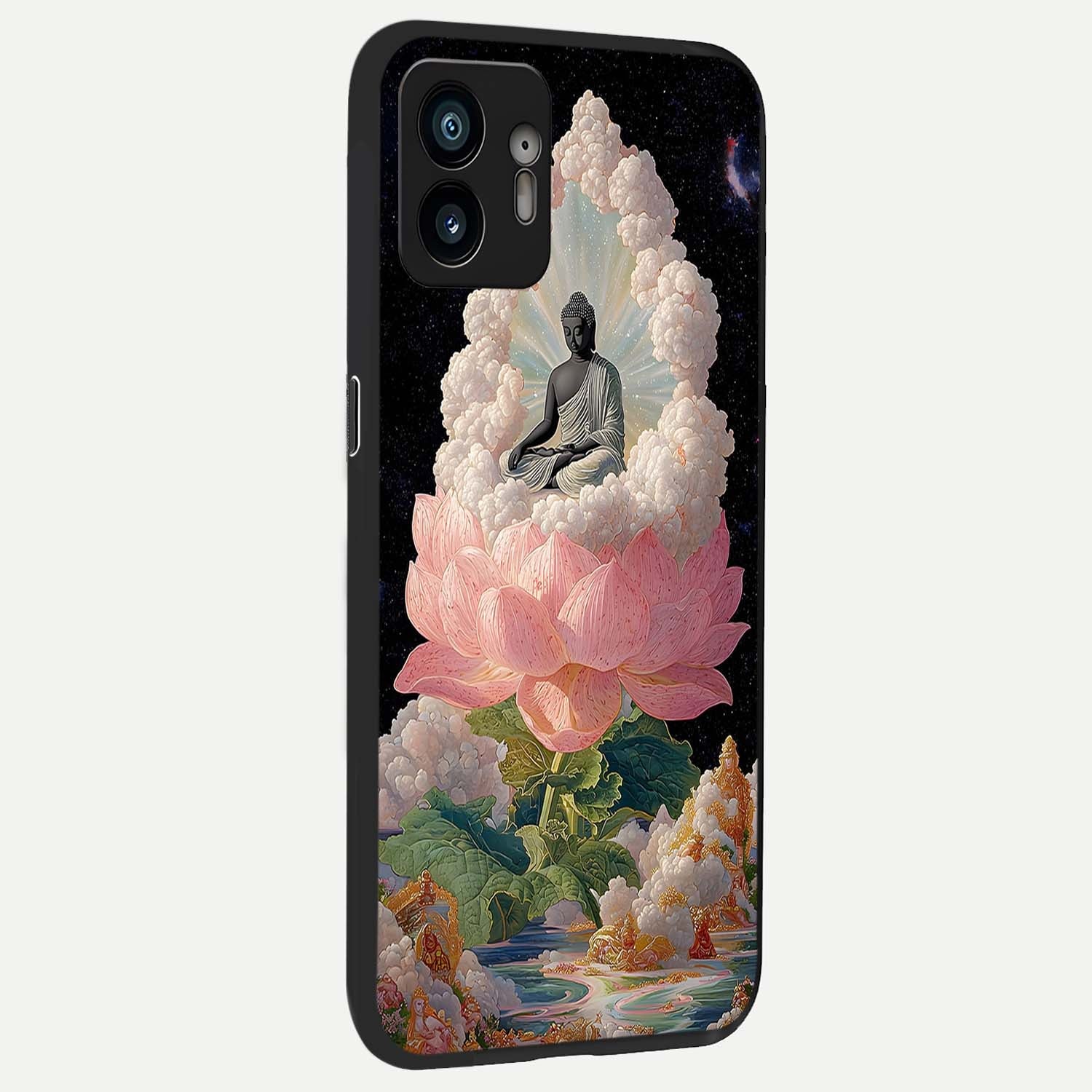  Lotus Divine Peace back cover For Nothing Phone 2 slim fit glass case with vibrant aesthetic design