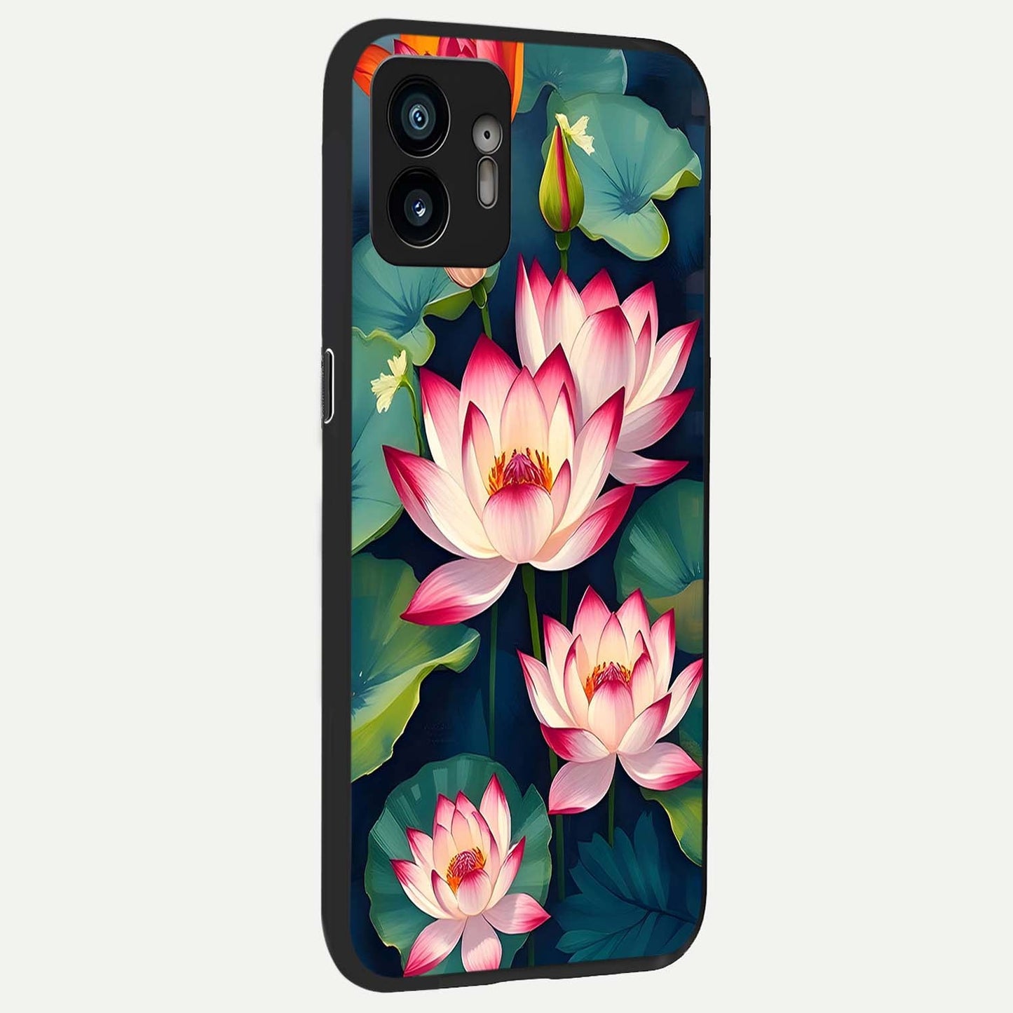  Lotus Dream Serenity back cover For Nothing Phone 2 slim fit glass case with vibrant aesthetic design