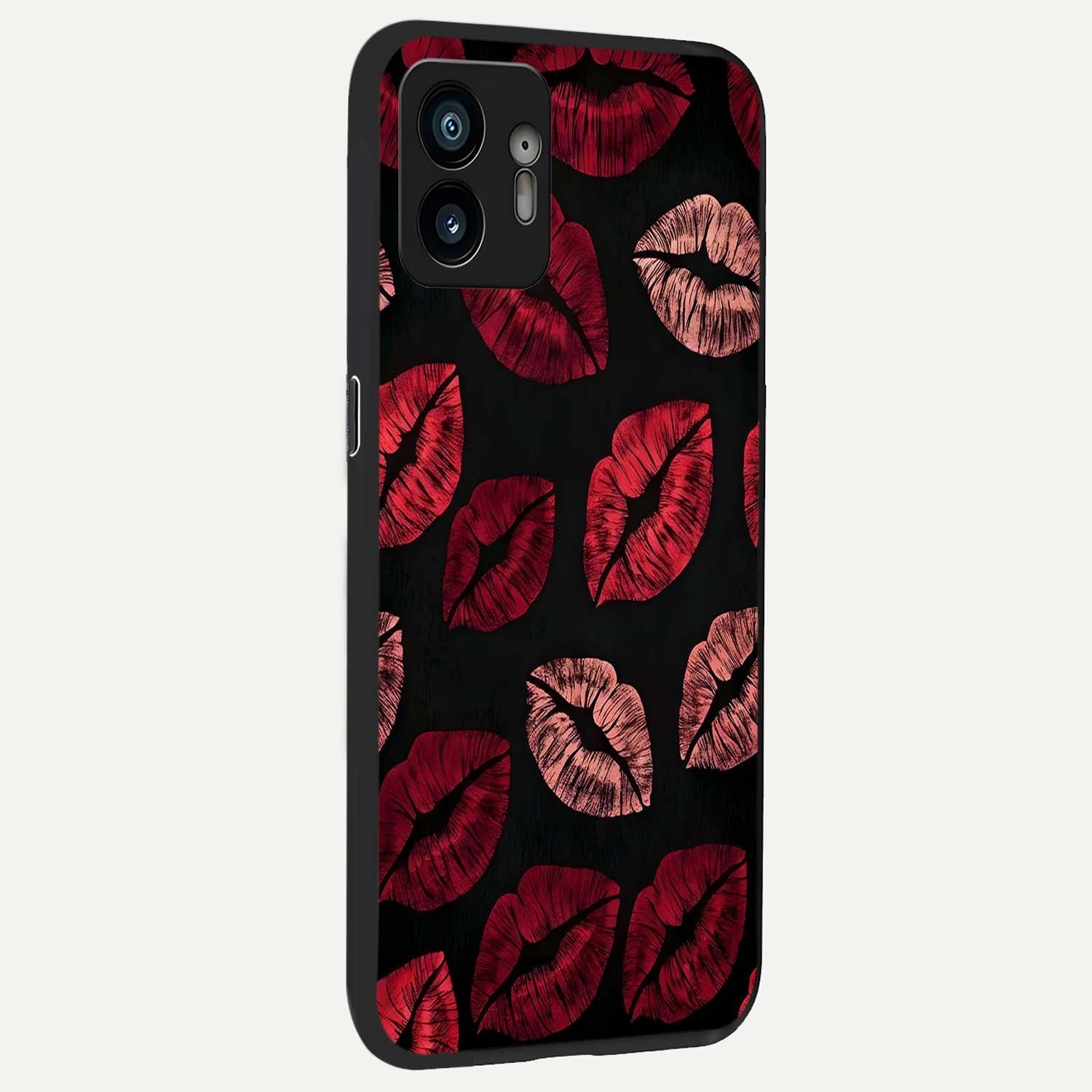  Midnight Kiss Love back cover For Nothing Phone 2 slim fit glass case with vibrant aesthetic design