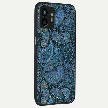  Midnight Paisley Glow back cover For Nothing Phone 2 slim fit glass case with vibrant aesthetic design