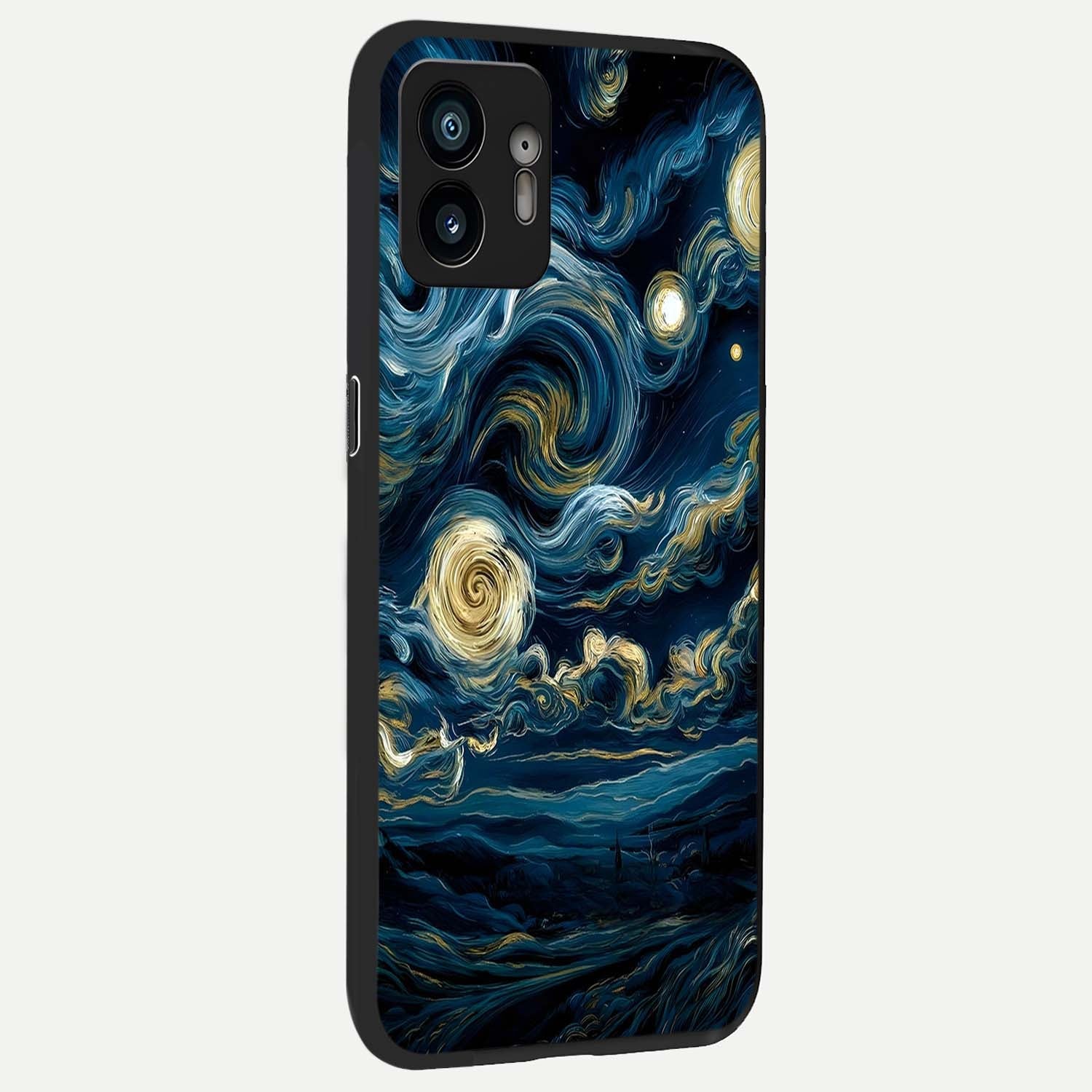  Midnight Sky Whirl back cover For Nothing Phone 2 slim fit glass case with vibrant aesthetic design