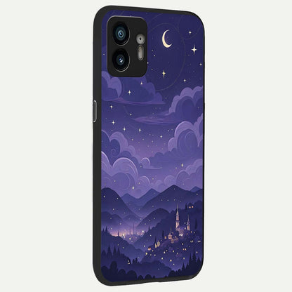  Minimal Night View back cover For Nothing Phone 2 slim fit glass case with vibrant aesthetic design