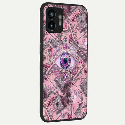  Money Eye Luxe back cover For Nothing Phone 2 slim fit glass case with vibrant aesthetic design