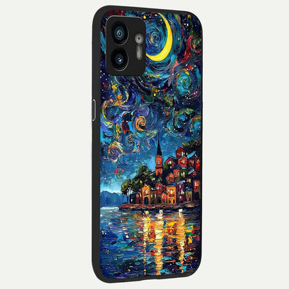 Moonlight Harbor Glow back cover For Nothing Phone 2 slim fit glass case with vibrant aesthetic design