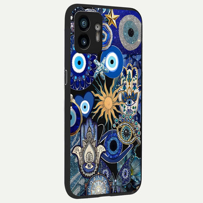  Mystic Blue Evil Eye back cover For Nothing Phone 2 slim fit glass case with vibrant aesthetic design