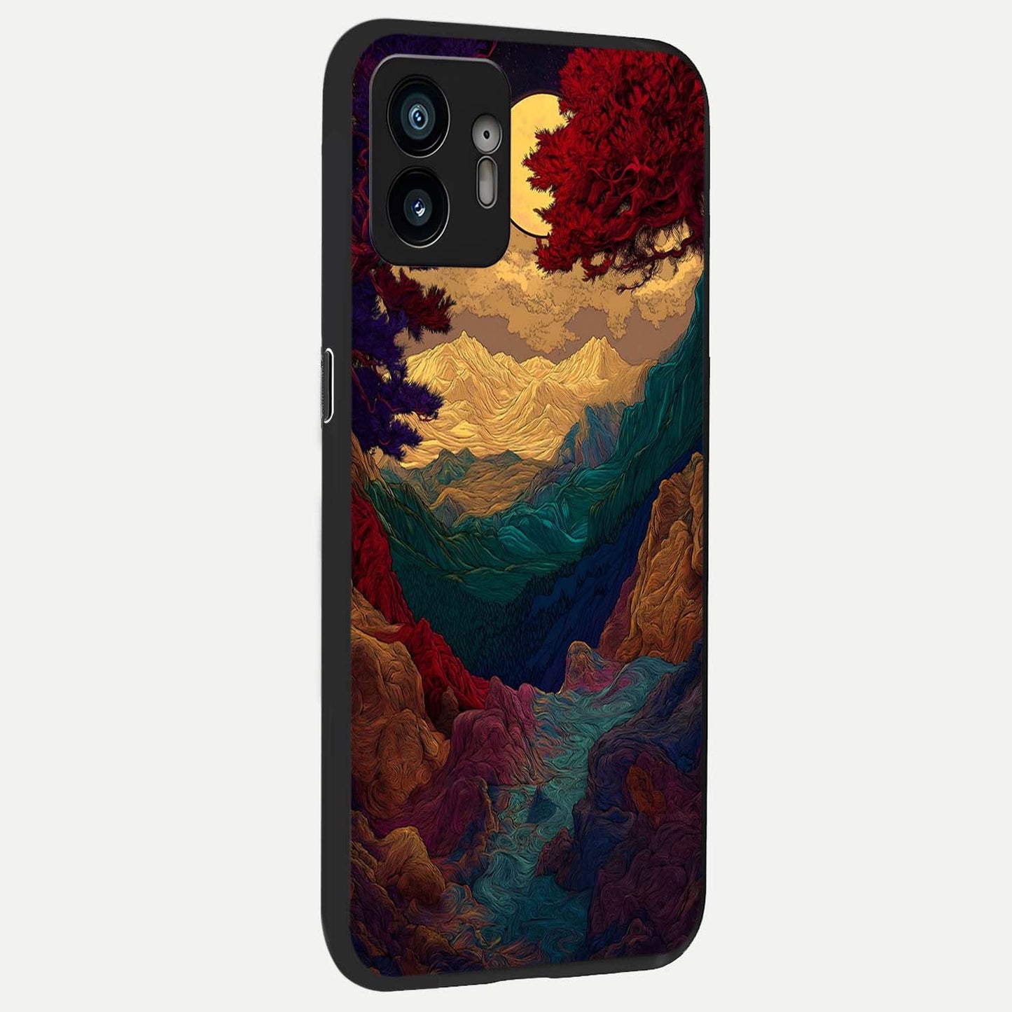  Mystic Valley Light back cover For Nothing Phone 2 slim fit glass case with vibrant aesthetic design