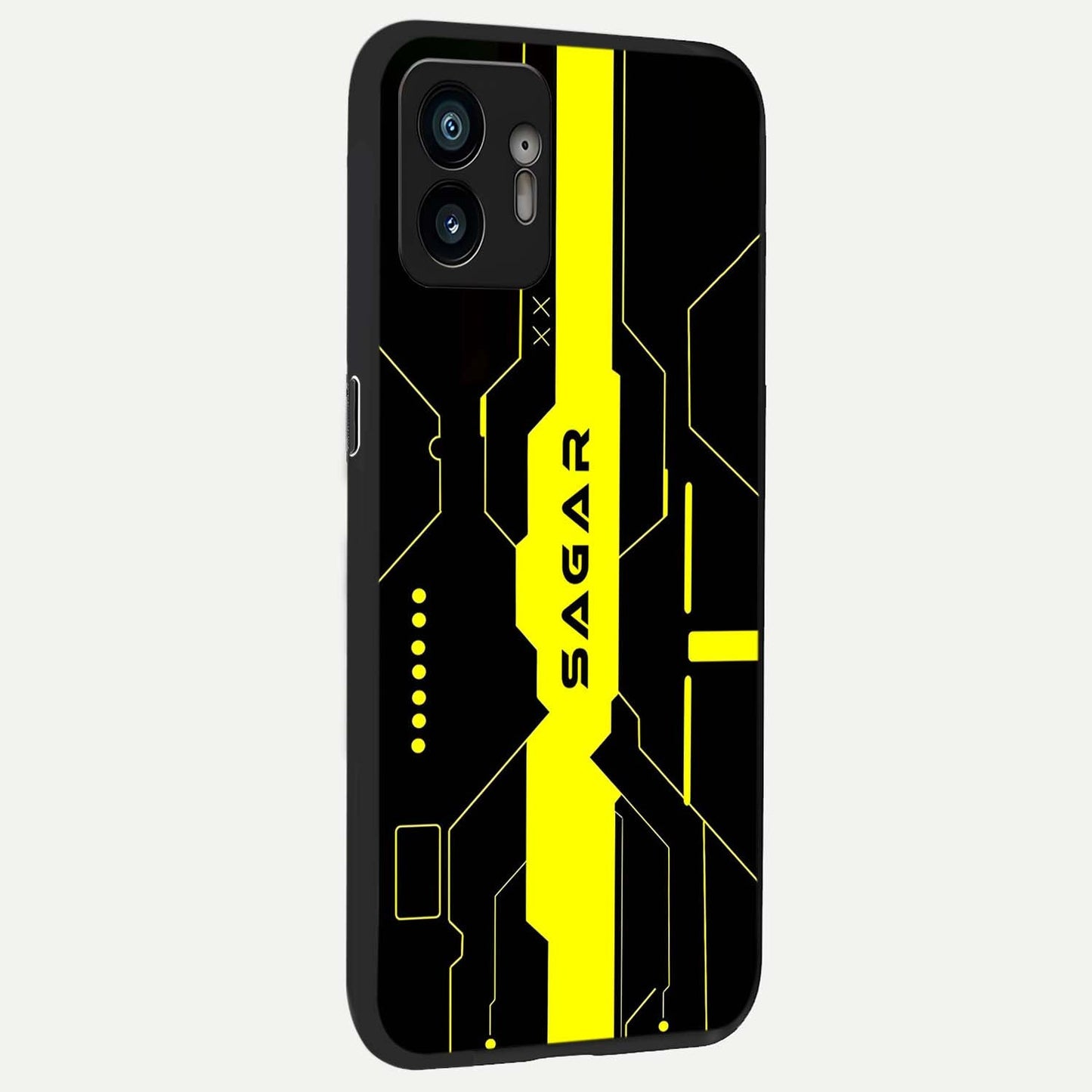  Neon CYBERPUNK Custom Name back cover For Nothing Phone 2 slim fit glass case with vibrant aesthetic design