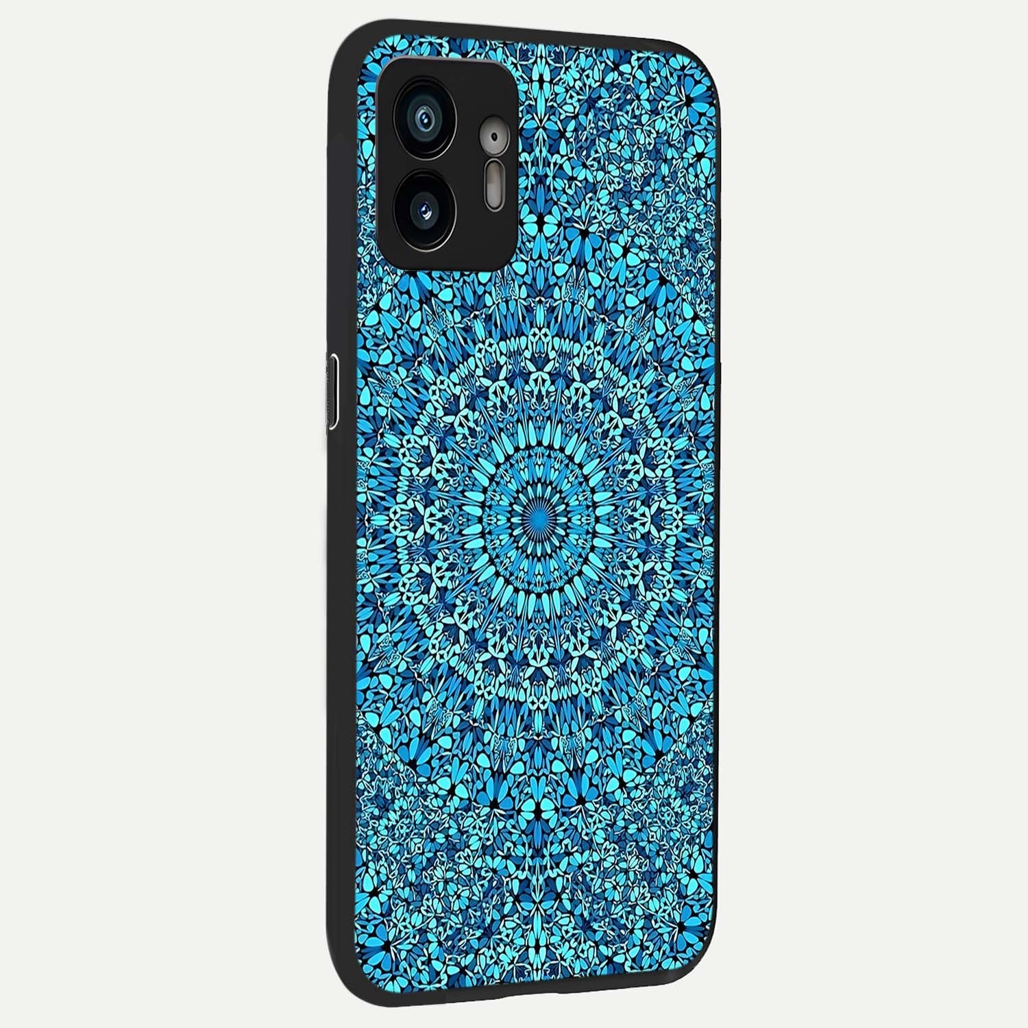  Ocean Bloom Mandala back cover For Nothing Phone 2 slim fit glass case with vibrant aesthetic design