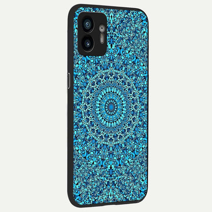  Ocean Bloom Mandala back cover For Nothing Phone 2 slim fit glass case with vibrant aesthetic design