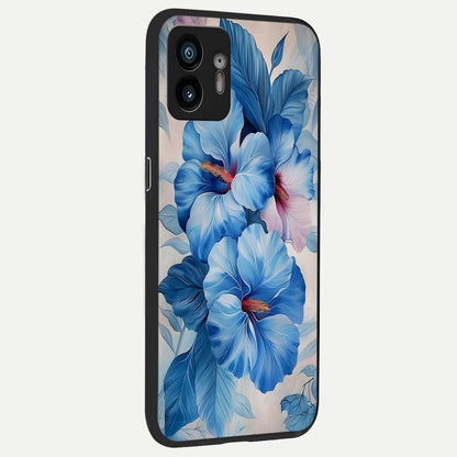  Ocean Hibiscus Grace back cover For Nothing Phone 2 slim fit glass case with vibrant aesthetic design