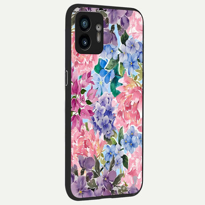  Pastel Floral Mix back cover For Nothing Phone 2 slim fit glass case with vibrant aesthetic design