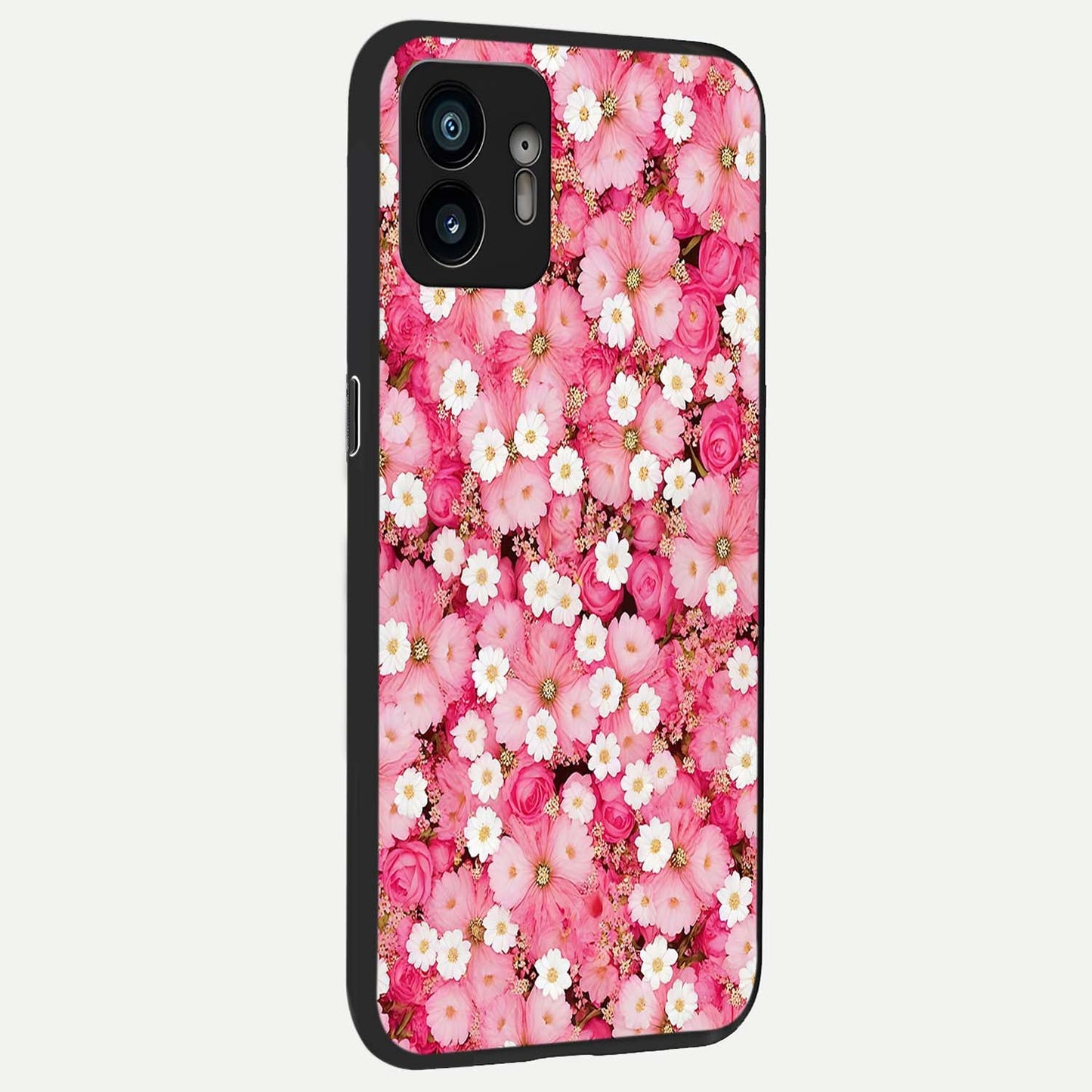  Pink Daisy Bliss back cover For Nothing Phone 2 slim fit glass case with vibrant aesthetic design
