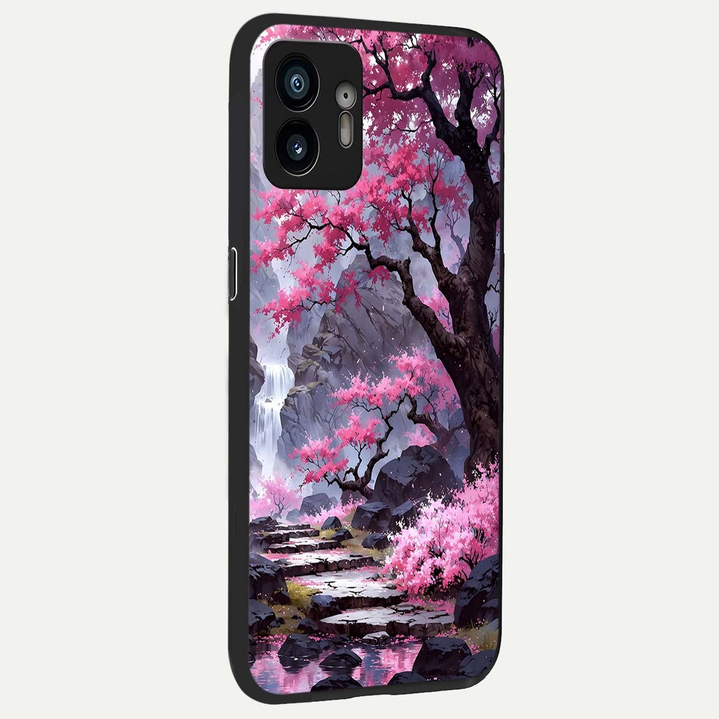  Pink Shells Outline back cover For Nothing Phone 2 slim fit glass case with vibrant aesthetic design