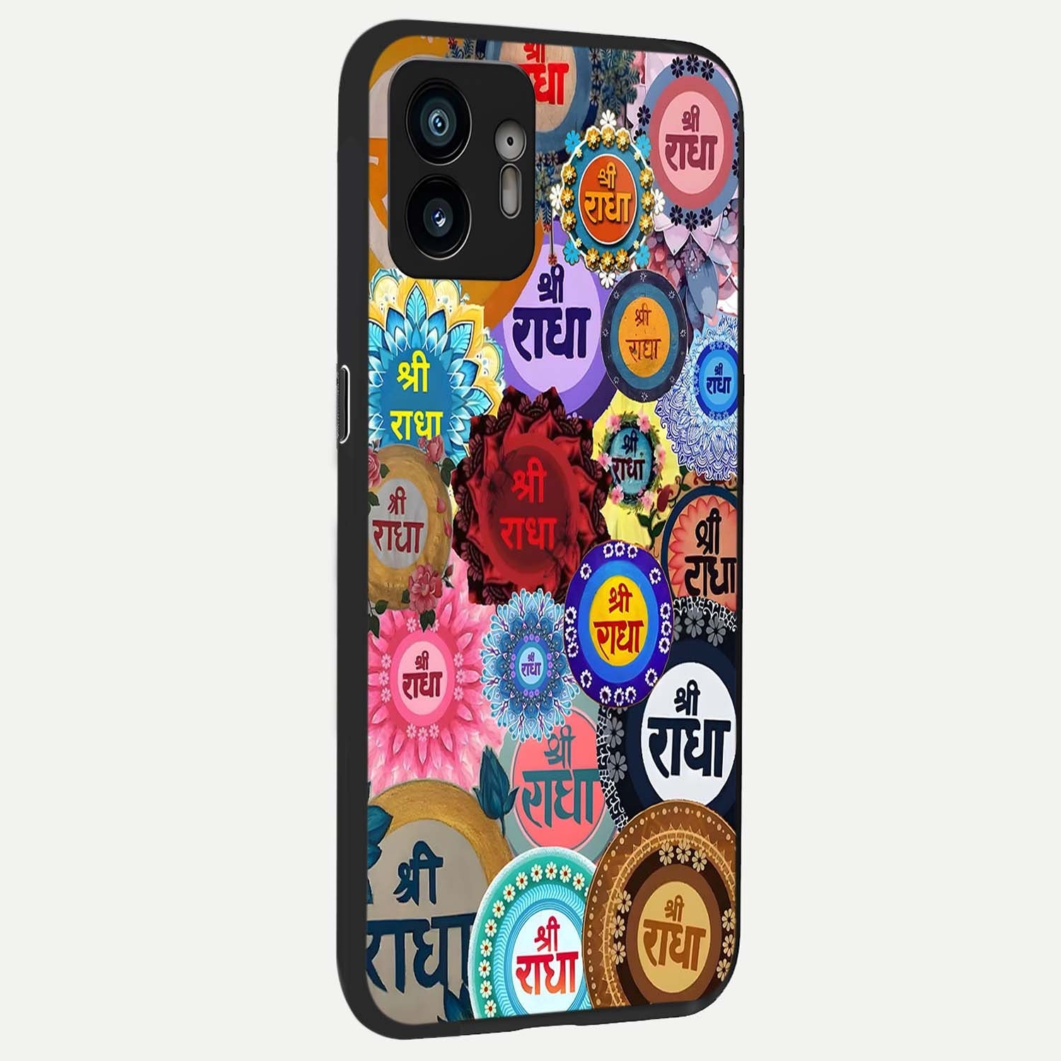  Radha Divine Bloom back cover For Nothing Phone 2 slim fit glass case with vibrant aesthetic design