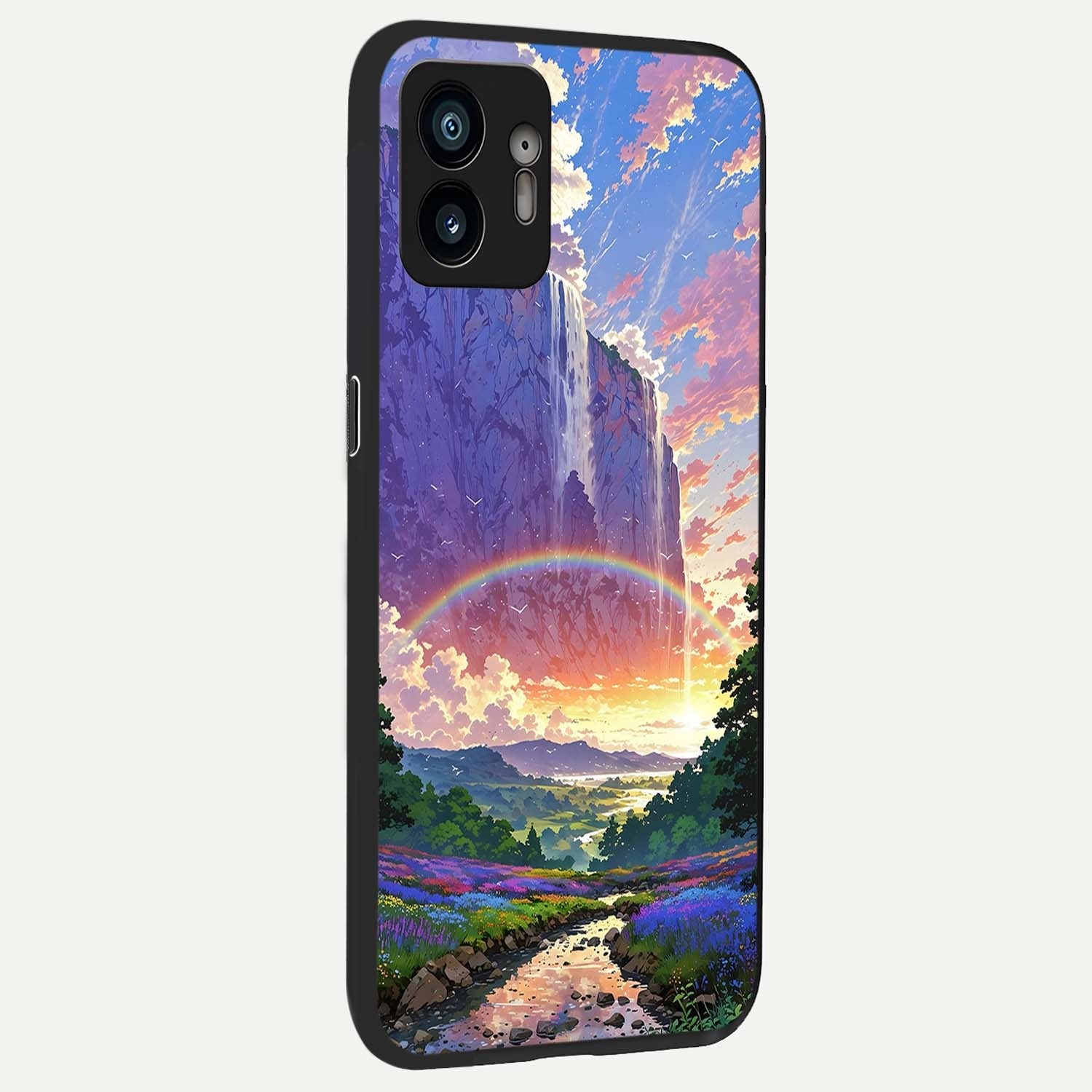  Rainbow Valley Dream back cover For Nothing Phone 2 slim fit glass case with vibrant aesthetic design