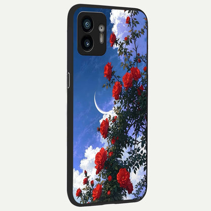  Rose Drift Flowers back cover For Nothing Phone 2 slim fit glass case with vibrant aesthetic design