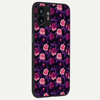  Rose Garden Twilight back cover For Nothing Phone 2 slim fit glass case with vibrant aesthetic design