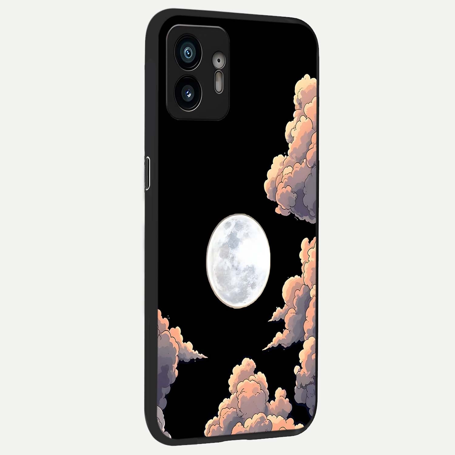  Shade Cloud Moon back cover For Nothing Phone 2 slim fit glass case with vibrant aesthetic design